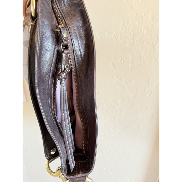 Vintage Coach Zoe Hobo Bag with Box/Dust Bag Brown Leather Chunky Brass Hardware - Picture 15 of 16